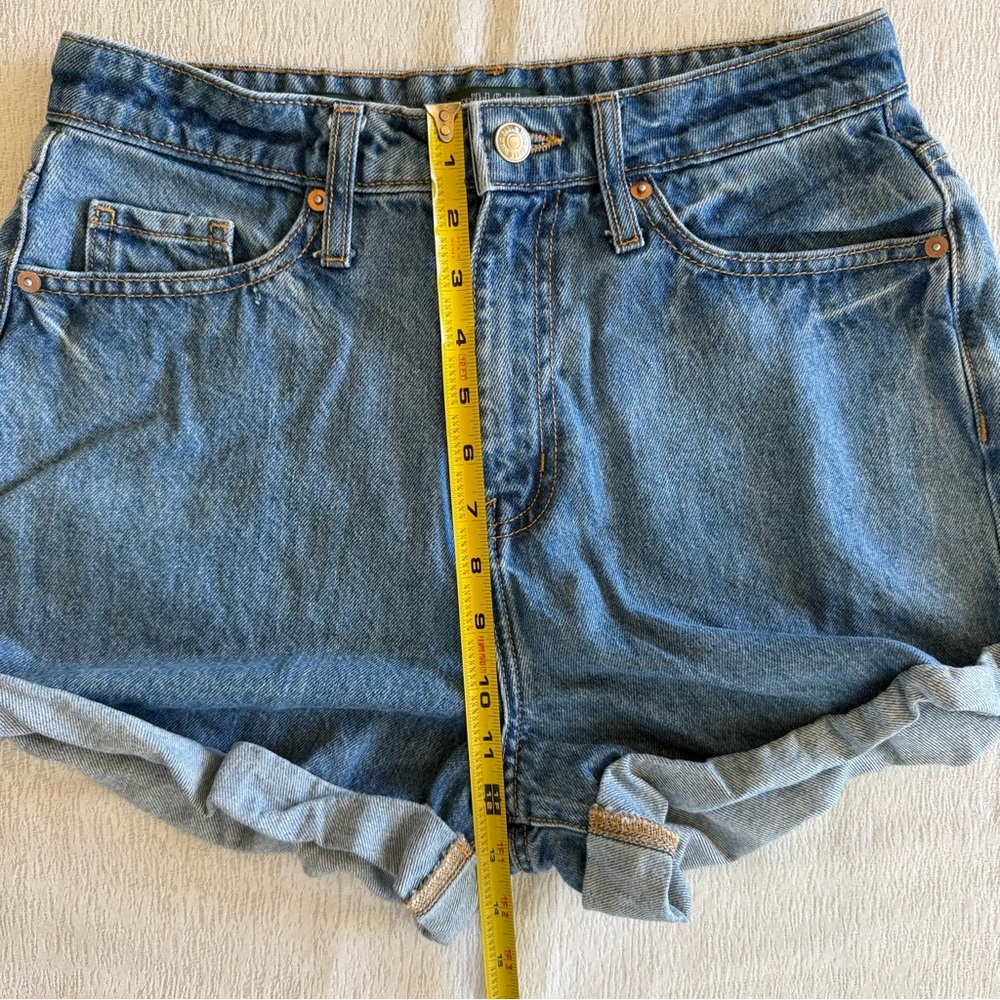 Wild Fable Womens Size 6 Blue Denim Mom Shorts Happy Embroidery - Picture 6 of 16